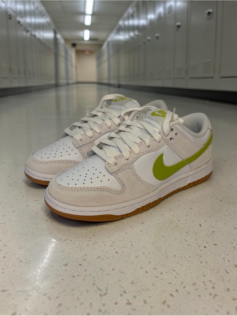 Nike Women’s Sneakers White with Lime Green Swoosh